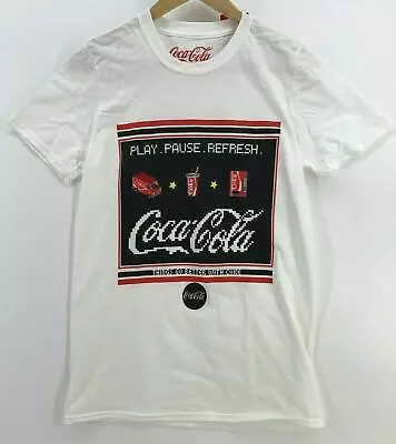 Official Coca Cola High Quality Cotton Medium T-Shirt Play Pause Refresh Shirt • £9.99