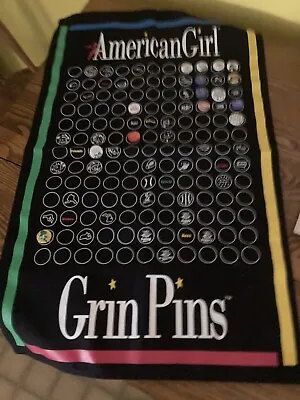 American Girl Grin Pin Banner With Small Pin Collection • $8