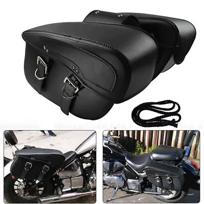 $129.99 • Buy Luggage Side Saddle Bags PU Leather For Yamaha V Star XVS 650 950 1100 1300