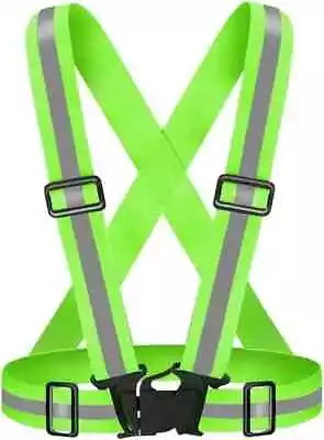 Reflective Safety Suspenders|work Suspenders With Hi Viz Reflective Strip Hold U • $15.05
