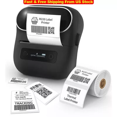 M220 Label Maker Bluetooth Sticker Machine Portable Label Printer With Paper Lot • $6.50