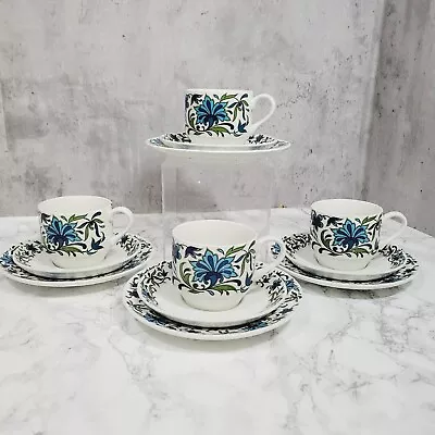 X4 Midwinter Spanish Garden Trios Cup Saucer Plate By Jessie Tait 60s 70s MCM • £19.99