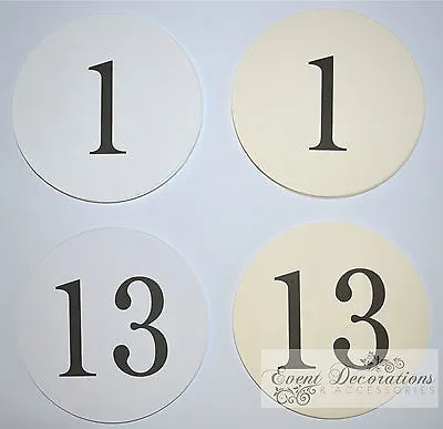 Pre-numbered Table Numbers For Holders In White Or Ivory Available From 1 To 24 • £2.66