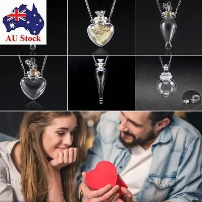 $14.16 • Buy Oil Diffuser Memorial Jewellery Wishing Bottle Pendant Perfume Vial Necklace