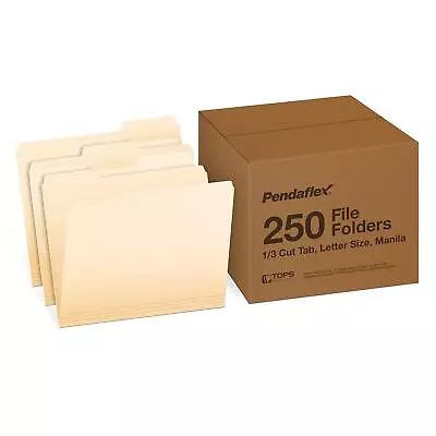 File Folders Letter Size 1/3 Cut Manila 250 Per Box (752250) • $35.57