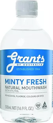 Grants Xylitol Natural Mouthwash 500mL FREE SHIPPING BEST PRICE • $16.99