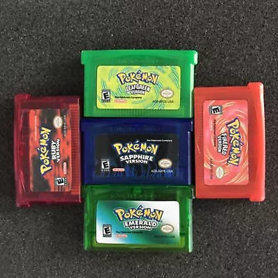 Pokemon GBA Games FireRed LeafGreen Ruby Sapphire Emerald Set Of 5 • £28.49