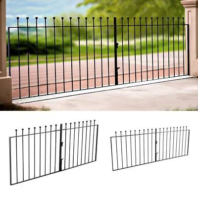 Metal Garden Double Driveway Gate Fence Wrought Iron Gates Panel Patio Barrier  • £205.95