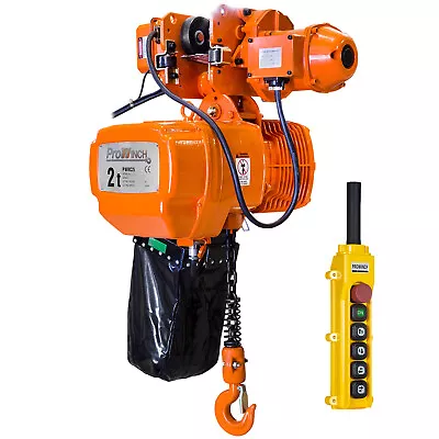 Prowinch 2 Ton 2 Speed Electric Chain Hoist Power Trolley 20 Ft. G100 Chain M4/H • $3931.26
