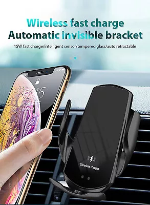30W Wireless Charge Car Phone Holder Automatic Induction Clamping Air Vent Mount • $29.99