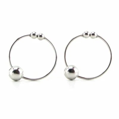 $10.95 • Buy Non Piercing Nipple Bull Rings Silver Erotic Breast Body Jewelry