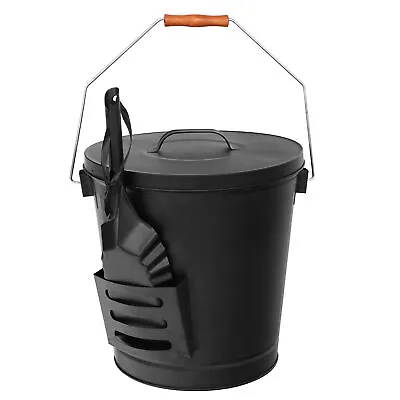 $43.58 • Buy Black Ash Bucket With Lid And Shovel For Fireplaces Fire Pits Wood Burning Stove