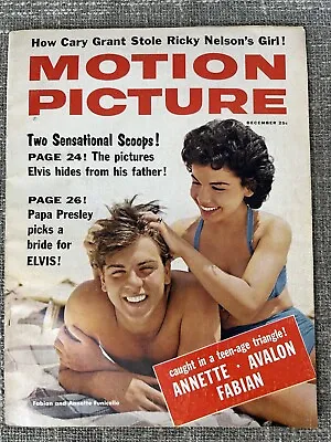 Motion Picture Magazine December 1959 Fabian Annette Avalon Ricky Nelson • $10.10