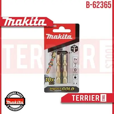 Makita 50mm Impact Gold Torsion Pozi 2 Screwdriver Bits PZ2 B-62365 X 2 Bits • £5.95