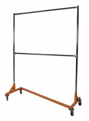 $264.19 • Buy Commercial Grade Double Bar Rolling Z Rack With Nesting Orange Base (SET OF 2)
