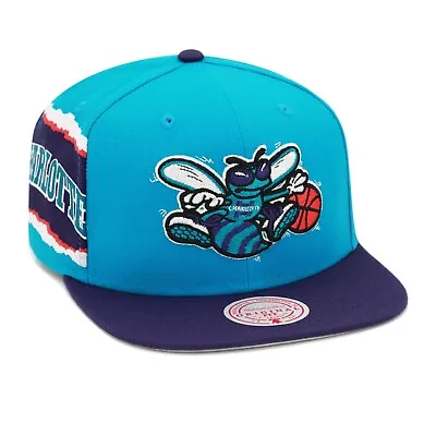 Mitchell & Ness Charlotte Hornets NBA Jumbotron Snapback Hat Cap - Teal/Purple • $37.90