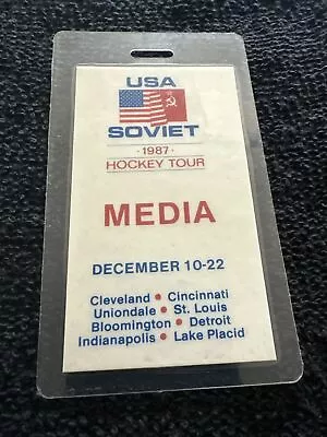 Vintage 1987 USA Soviet Hockey Tour Media Pass • $13.50