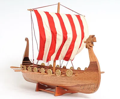 Drakkar Dragon Viking Longship Wooden Ship Model Boat 25  Assembled Sailboat New • $295.99