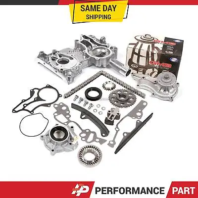 Toyota 22R 22RE Timing Chain Kit W/ 2 Metal Guides Timing Cover Water Oil Pump • $239