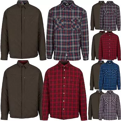 Mens Trespass Quilted Lined Fleece Jacket Shirt Reversible Shacket Lumberjack • £12.99