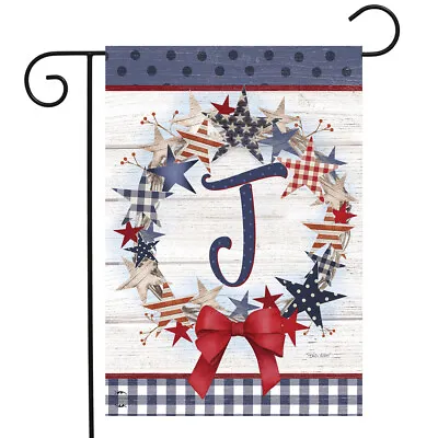 American Wreath Monogram J Garden Flag • $9.86