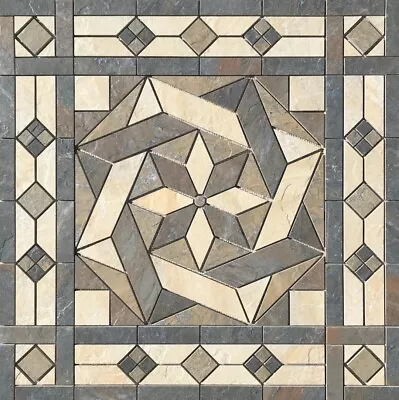 36  X 36  Tile Floor Medallion Deco Mosaic - Daltile Ayers Rock Series • $295