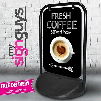 Coffee A Board Swinger 2 Pavement Sign For Cafe Restaurant Hot Drinks Aboard  • £105.99