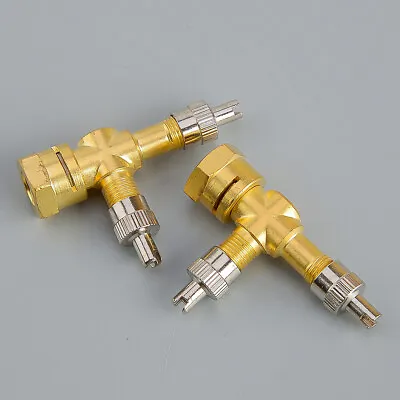 2pcs TPMS Valve Tee Adapter 3-way Pure Copper Motorcycles Automobiles Car Use • $15.22