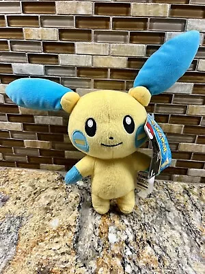 NEW W/ TAGS 2015 Tomy Pokemon Minun Plush Stuffed Animal Plush Toy Yellow & Blue • $24.75