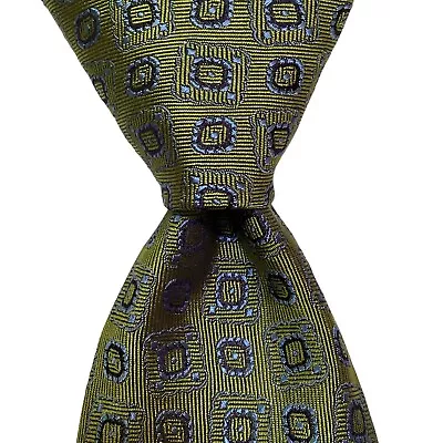 ROYAL CLASSIC Mens SEVEN FOLD 100% Silk Necktie USA Designer Green/Blue EUC Rare • $79.99