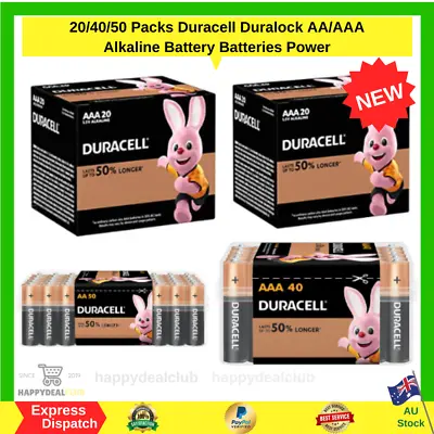 20/40/50 Packs Duracell Duralock AA/AAA Alkaline Battery Batteries Power • $21.75