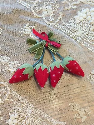 Vintage 1950s Velvet Millinery Strawberry Cluster Vintage Millinery • $15