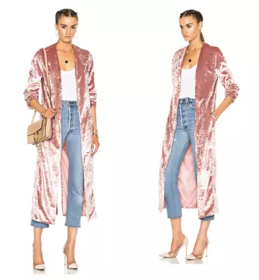 The Perfext - $895 Crushed Velvet  Long-line  Duster/coat/jacket (sold-out!!) Xs • £208.27