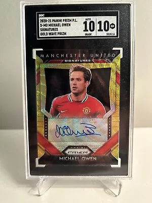 2020-21 Panini Prizm Michael Owen Gold Wave 10/Auto 10  Man Utd 🔥 • $500