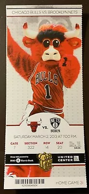 Chicago Bulls 3/2/2013 NBA Ticket Stub Vs Brooklyn Nets • $5.95