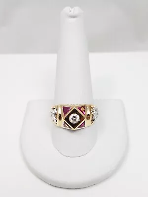 Men's 10k Gold Diamond 32nd Degree Masonic Ring (9329) • $545