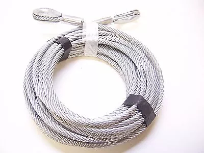 5/16  X 50 Ft Galvanized Wire Rope Tow Cable With Thimble Loops On Both Ends • $60.90