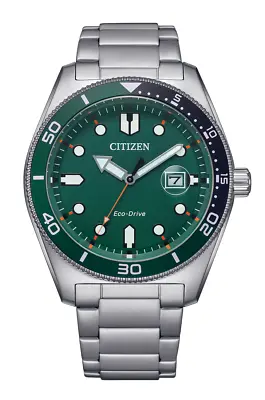 Citizen Men's Eco-Drive Green Dial Watch - AW1768-80X NEW • $134