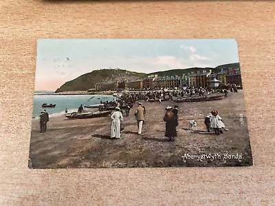 Aberystwyth Sands Wales Coloured Photo Frith's Postcard Stamped 1907 • £2.95