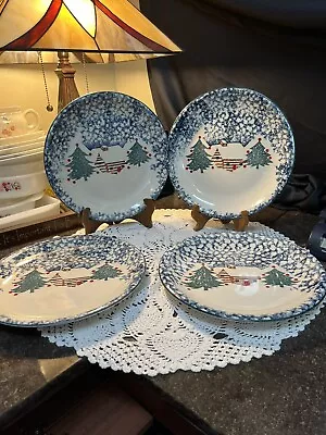 Tienshan CABIN IN THE SNOW Dinner Plates--Set Of 4--10 1/4'' • $24.99