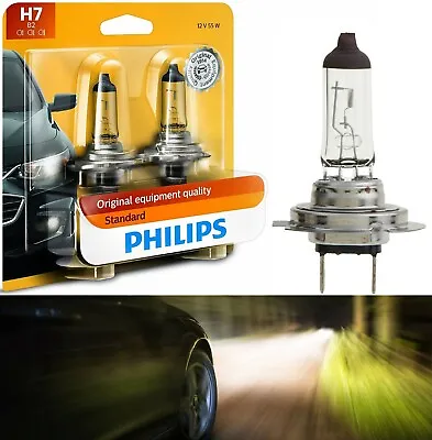 Philips Standard H7 55W Two Bulbs Head Light Low Beam Replacement Lamp Stock Fit • $23.27