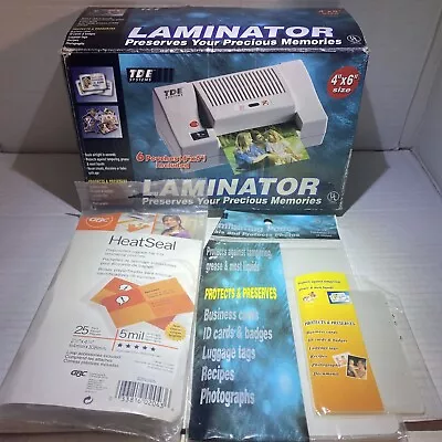 $29.97 • Buy TDE Systems 4”x6” Laminator For ID’s Pictures Crafts Business Cards Tested