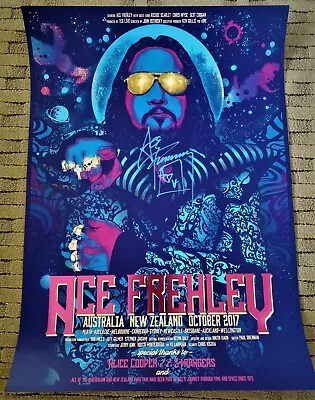 Ace Frehley Signed New Zealand Australia Litho Poster Australia Autograph 2017 • £142.48