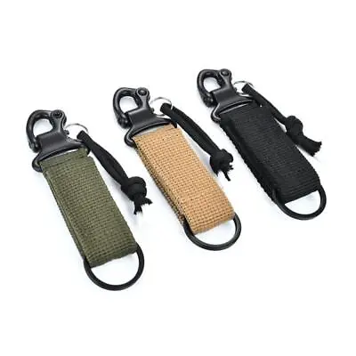 Tactical Molle Carabiners EDC Belt Key Chain Hooks Nylon Webbing Key Ring Holder • $5.99