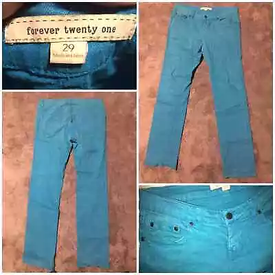 Forever 21 Stretch Denim Size 29 Turquoise Blue Jeans • $25