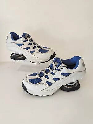 Z-Coil Shoes Men's Size 8 Pain Relief Walking Sneakers White Blue Low Top • $49.99