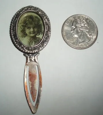 Mourning ?? Vintage Antique Bookmark Sweetheart Keepsake Hat Hair Brooch • $25