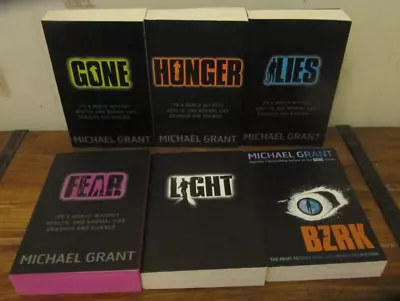 Michael Grant Gone Series 5 Books: Gone Hunger Lies Fear Light PLUS Bzrk VGC • £8.50