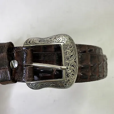 Tanner Mark Boots Hand Crafted Belt Caiman Print Size 44 New • $20