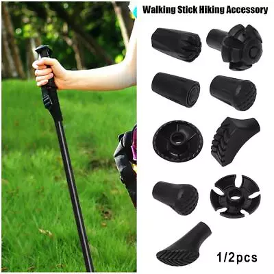 Tips Hiking Alpenstock Accessories Walking Stick Head Trekking Poles Protectors • £2.98